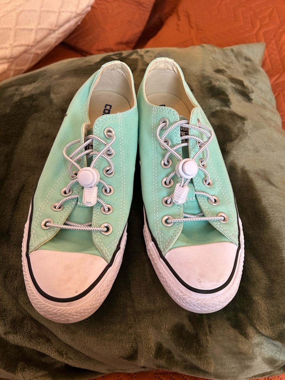Mint Green Canvas Converse Lace-Free Women’s Sneakers